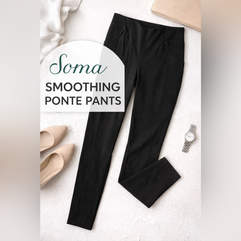 Soma Black Smoothing Ponte Pants – Size Large (Regular)